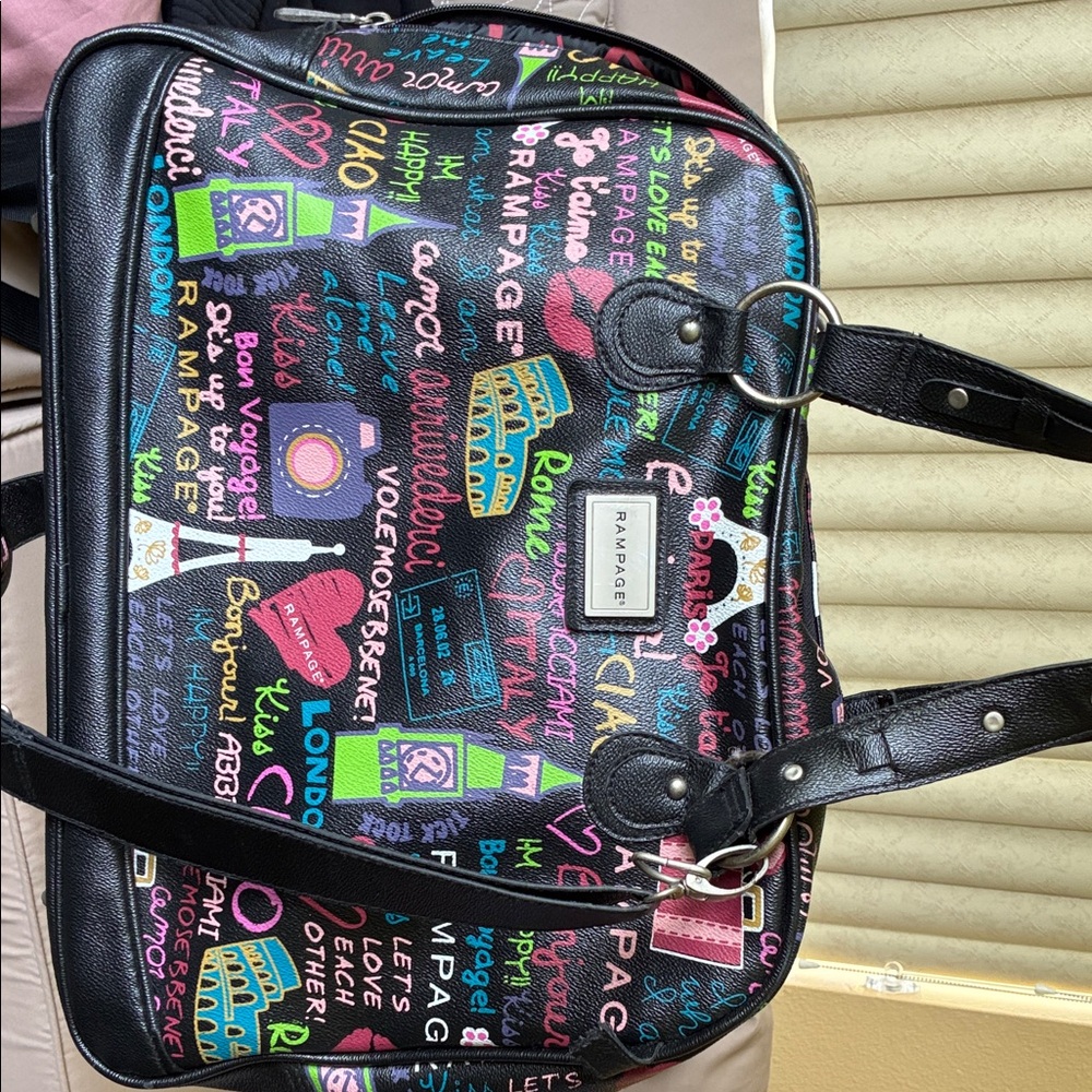 Rampage Black Laptop Bag with Colorful Accents